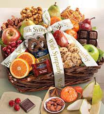 with sympathy fruit sweets gift baskets by 1 800 baskets