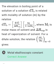 the elevation in boiling point of a