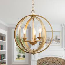 Shop Glam Gold Chandelier With 3 Lights Ceiling Hanging Pendant Lighting For Kitchen Island W15 5 X H18 Overstock 29396797