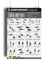 Bodyweight Workout Exercise Poster Now Laminated Gain Strength Muscles And Lose Fat Home Gym Fitness Training Program Strength Training