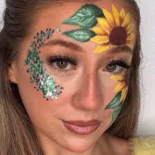 sunny sunflower face paint tutorial