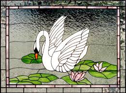 Swan 3 Leaded Stained Glass Window
