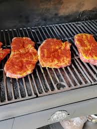 bbq pork steaks on the pellet grill
