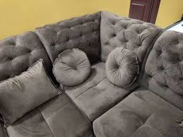 l shape chesterfield corner fabric sofa
