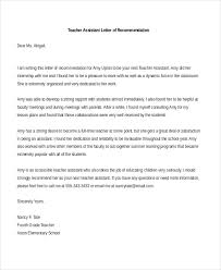 Teaching Assistant Letter Of Recommendation