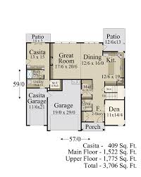 Two Story Modern Casita House Plan