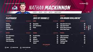 Nhl 19 Colorado Avalanche Player Ratings Roster Top