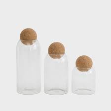 Cork Ball Lid Glass Jars Refillable Eco
