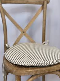 Maybe you would like to learn more about one of these? Round Bistro Cushion In French Ticking Stripe Rustic Tie Back Chair Cushion Shabby Chic Cushion Round Chair Pads In 2021 Kitchen Chair Cushions Shabby Chic Cushions Kitchen Chair Pads