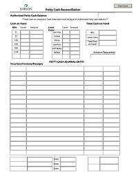 How to reconcile petty cash. Petty Cash Template Fill Online Printable Fillable Blank Pdffiller