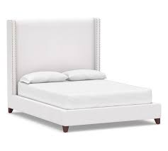 white fabric queen bed clearance 54