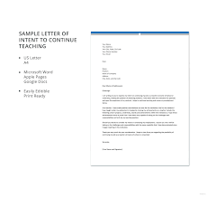 Free Sample Letter Of Intent To Continue Teaching Job