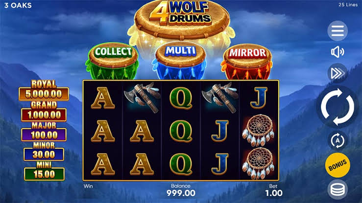 4 Wolf Drums (3 Oaks Gaming) Slot Review & Demo