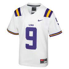 Celebrate your lsu tigers fandom with this official nike college football jersey! Lsu Tigers Nike 9 Joe Burrow Youth Replica Football Jersey White B Bengals Bandits