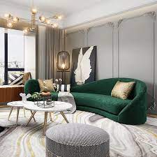 Luxury Green Velvet Upholstered Sofa 3