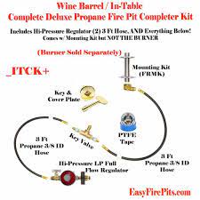 Your source for diy gas fire pit kits, lifetime warranted marine grade 316 stainless burners, complete propane and natural gas kits, fire table and fire pit inserts, hoses and accessories. Itck Universal Deluxe In Table Diy Do It Yourself Propane Fire Pit Kits To Make Wine Barrel Fire Table Gas Fire Pit Kits