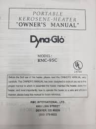 dyna glo rmc 95c owners parts manual