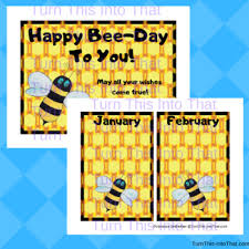 Bee Themed Birthday Certificates Tags For Birthday Chart Wall Display