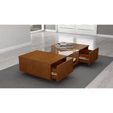 Block Coffee Table With Storage Cherry