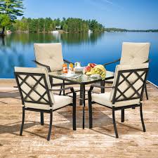 4 Pieces Outdoor Dining Set With