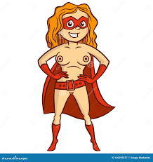 Super Hero Woman Cartoon Character Stock Illustration - Illustration of nude,  naked: 100292257