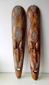 Large Wooden African Masks 2 Wood