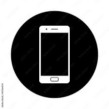 mobile phone circle icon black round