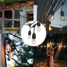 Us 9 9 48 Foot Weatherproof Outdoor String Lights 15 Hanging Sockets Bulbs Not Included Ul Listed E26 Commercial Grade Heavy Duty Stran In Lighting