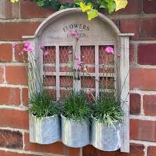 rustic window style wall planter with 3
