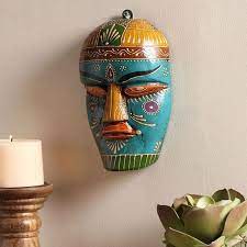 Decorative Multicolour Wooden Wall Mask