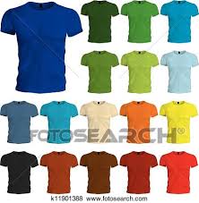 Colored Tshirt Templates Clip Art K11901388 Fotosearch