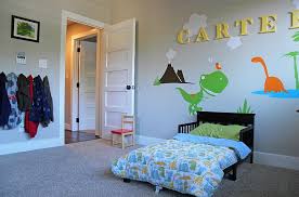 kids bedrooms with dinosaur themed wall