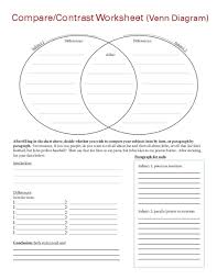 Compare Contrast Worksheet Graphic Organizer For 4th 10th