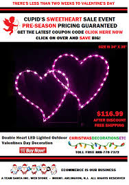 outdoor led lighted double heart