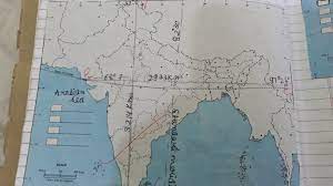 Show standard meridian of India in outline map of India - Brainly.in
