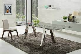 Modern Glass Extendable Table With