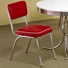 retro open back side chairs red and