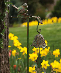 Bird Bell Garden Stake Decorative