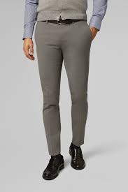Slim Fit Stretch Woven Wool Trousers