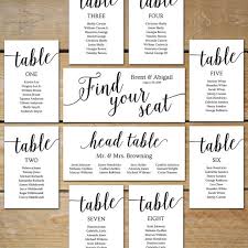 Seating Chart Wedding Template Wedding Seating Chart Cards