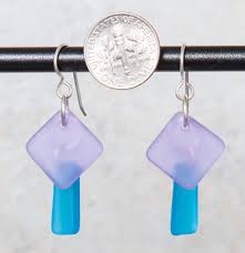 Details About White Light Shout Seaglass Earrings
