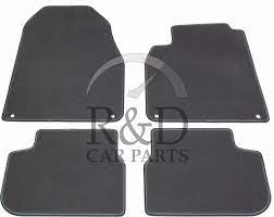 floor mat set black with grey strip