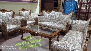wooden sofa set design in pure teakwood