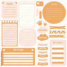 cute paper note and printable to do