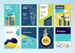 Set Of Brochure Design Templates On The Subject Of Education