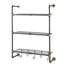 antiqued metal wall shelf unit gordon