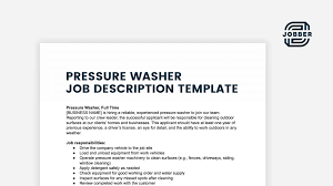 pressure washer job description guide