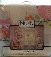 nojo love birds 4 piece crib bedding
