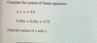 Linear Equations X Y 9 0