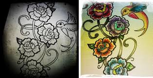 Flower tattoos are a popular pick for their symbolism. Traditional Floral Tattoo And Swallow By Pompelina On Deviantart